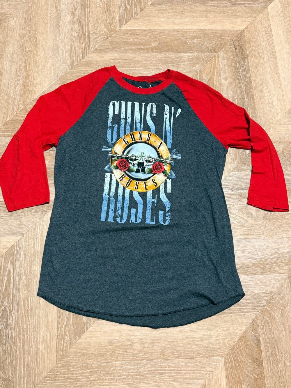 Distressed Guns N' Roses 3/4 Sleeve T-Shirt